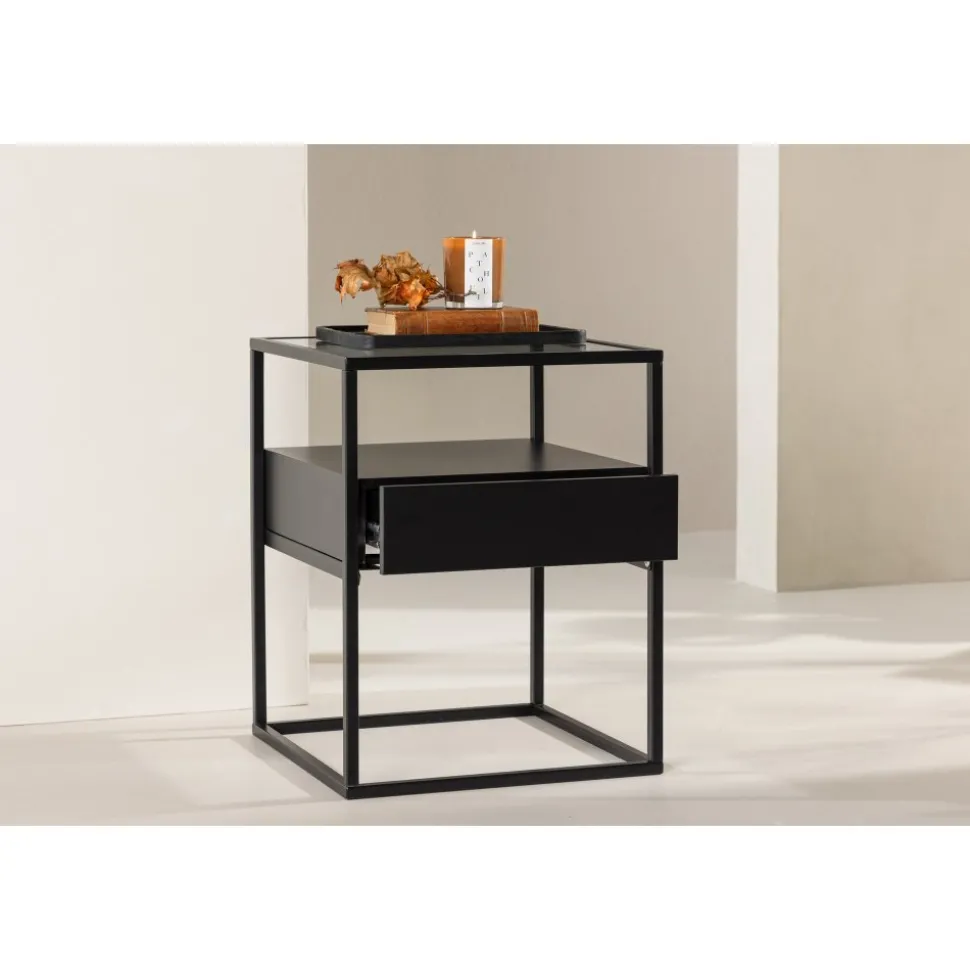 Fortaleza sidobord 40 x 40 cm - Svart