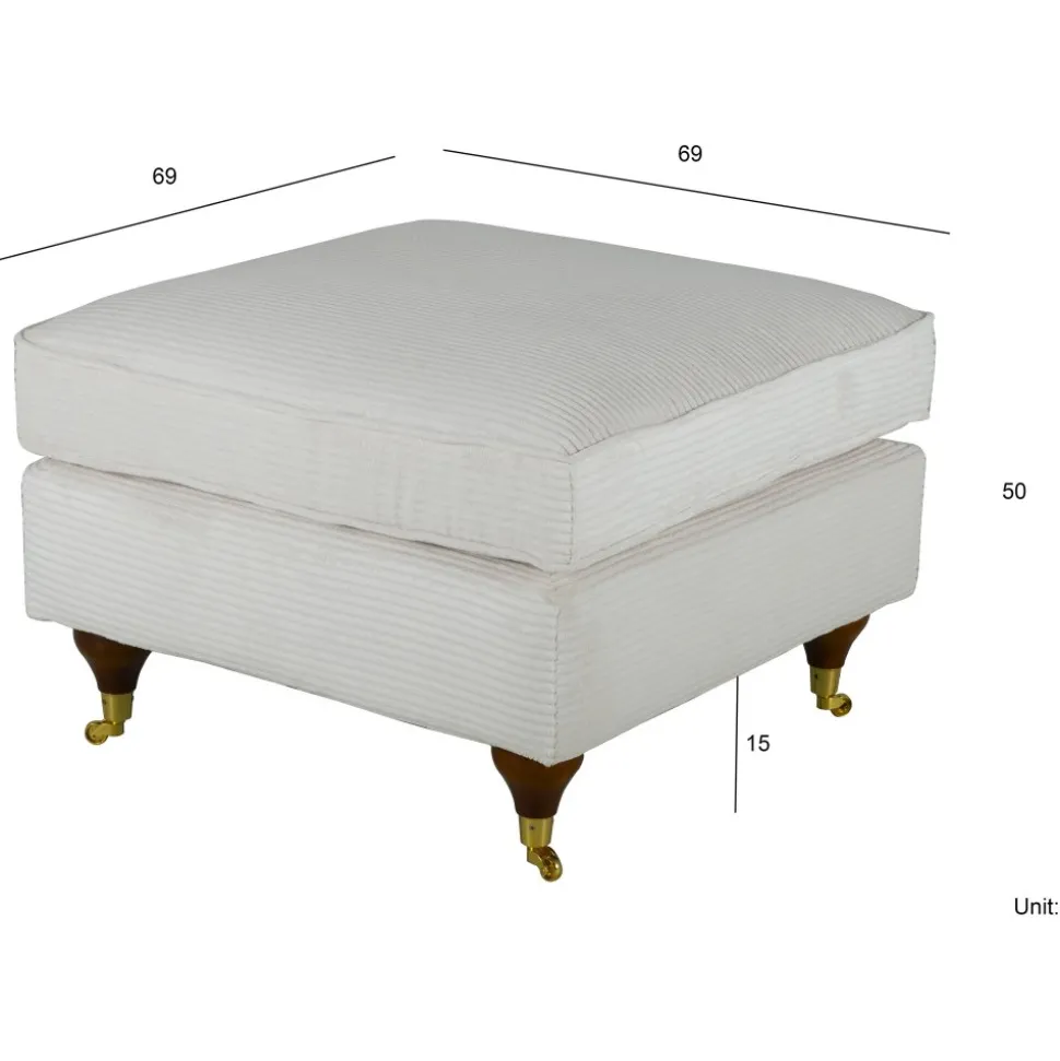 Fotpall Howard - Beige manchester