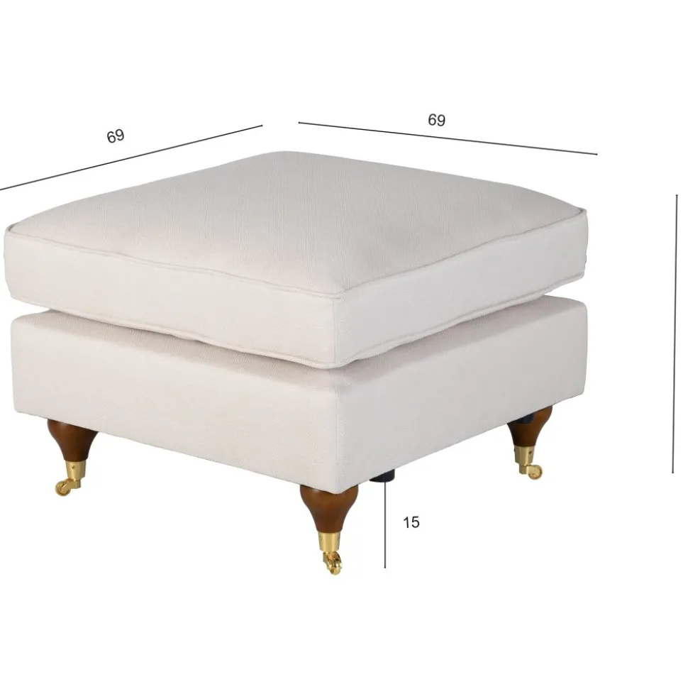 Fotpall Howard i beige tyg - Watford Deluxe