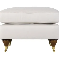 Fotpall Howard i beige tyg - Watford Deluxe + Textilrengöring för möbler