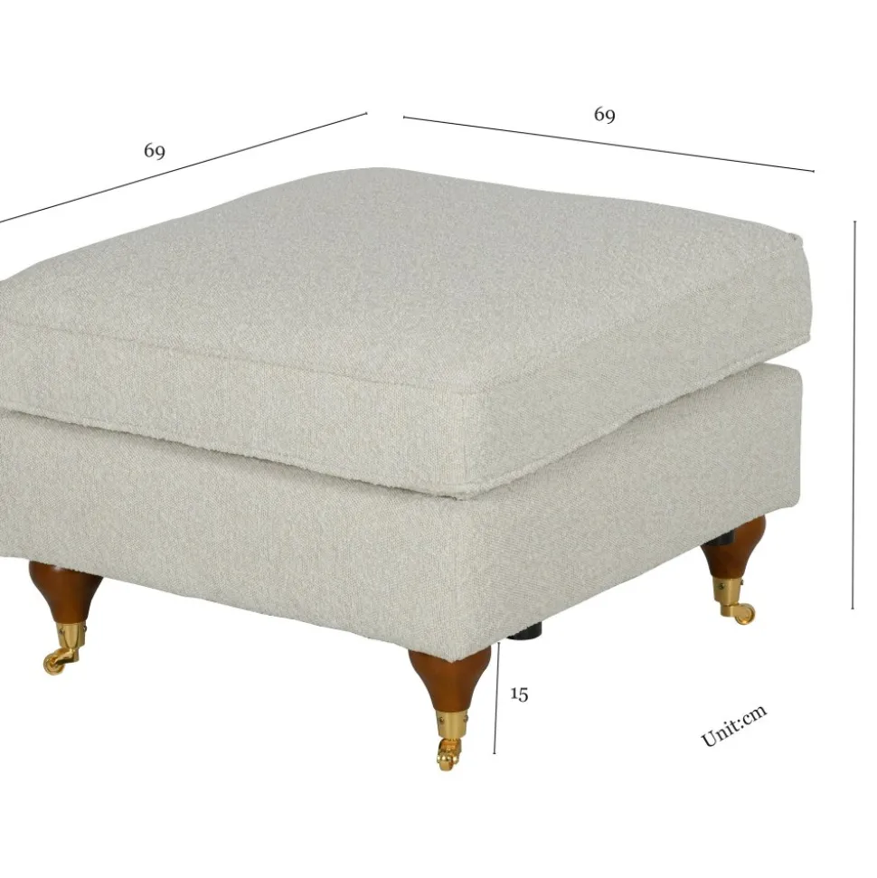 Fotpall i bouclé - Howard