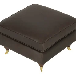 Fotpall i vintagebrunt konstläder - Howard watford