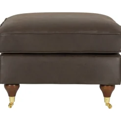 Fotpall i vintagebrunt konstläder - Howard watford + Textilrengöring för möbler