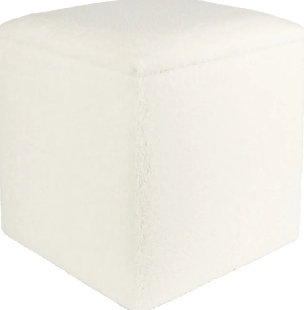 Fotpall med förvaring i teddy tyg + Möbeltassar