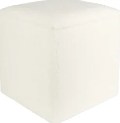 Fotpall med förvaring i teddy tyg