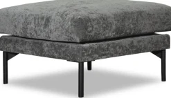 Fotpall 70x60 cm - Grå chenille
