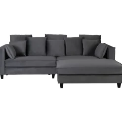 Fotpall 122x86 cm mörkgrå sammet - Brandy