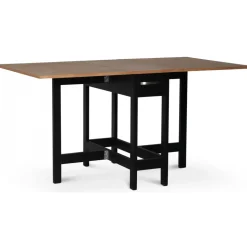 Fårö matgrupp; Fårö klaffbord Svart / Ek med 4 st svarta Orust pinnstolar + 3.00 x Möbeltassar