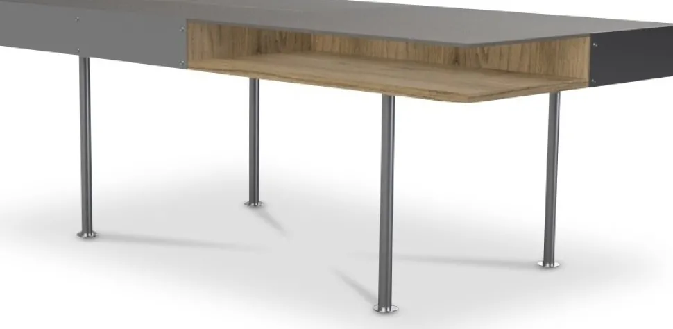 Frank soffbord 130 x 65 cm - Ek / Metall + Möbeltassar