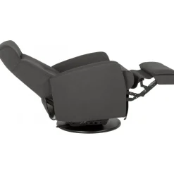 Frans reclinerfåtölj med gungfunktion och snurr - Grå tyg