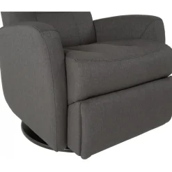 Frans reclinerfåtölj med gungfunktion och snurr - Grå tyg