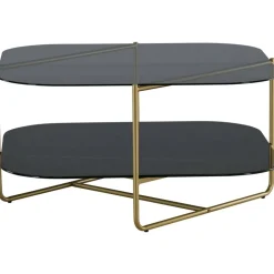 Fred soffbord 85 x 85 cm - Svart/mässing