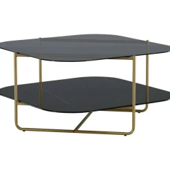 Fred soffbord 85 x 85 cm - Svart/mässing