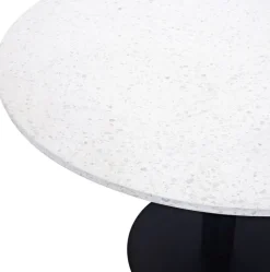 Fresca matbord ø106 cm - Svart/vit terrazzo