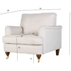 Fåtölj beige tyg - Howard Watford Deluxe + Textilrengöring för möbler