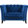 Fåtölj blå Chesterfield - Milton