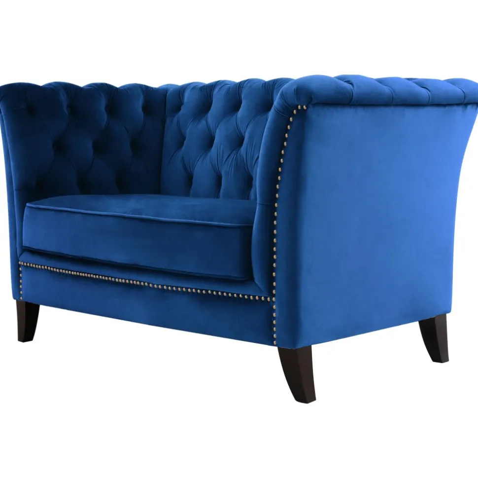 Fåtölj blå Chesterfield - Milton + Textilrengöring för möbler