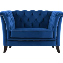 Fåtölj blå Chesterfield - Milton + Fläckborttagare för möbler