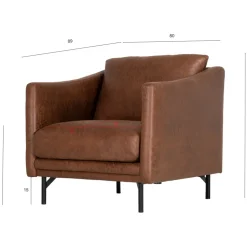 Fåtölj brunt vintage + Möbelvård Läderskydd