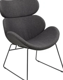 Fåtölj Casar grått tyg med svart underrede