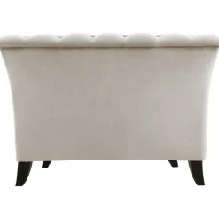 Fåtölj chesterfield beige sammet - Milton