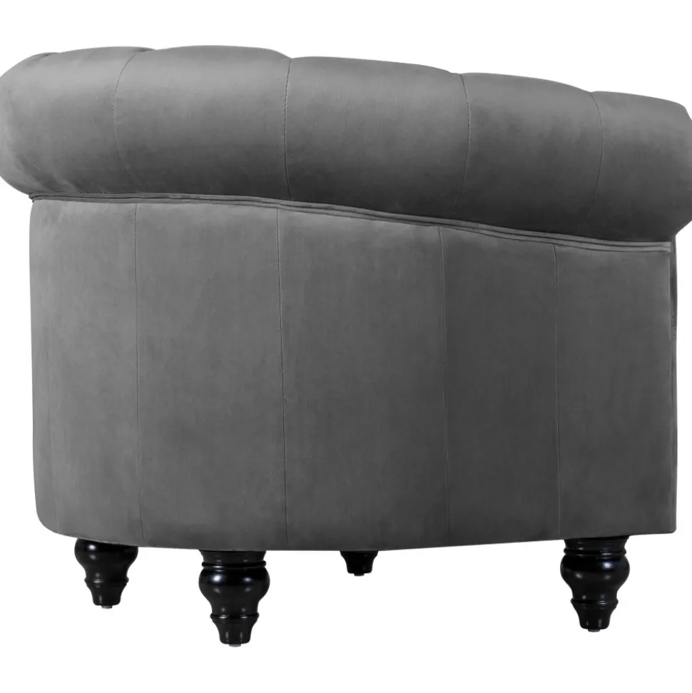 Fåtölj chesterfield grå sammet Royal + Fläckborttagare för möbler