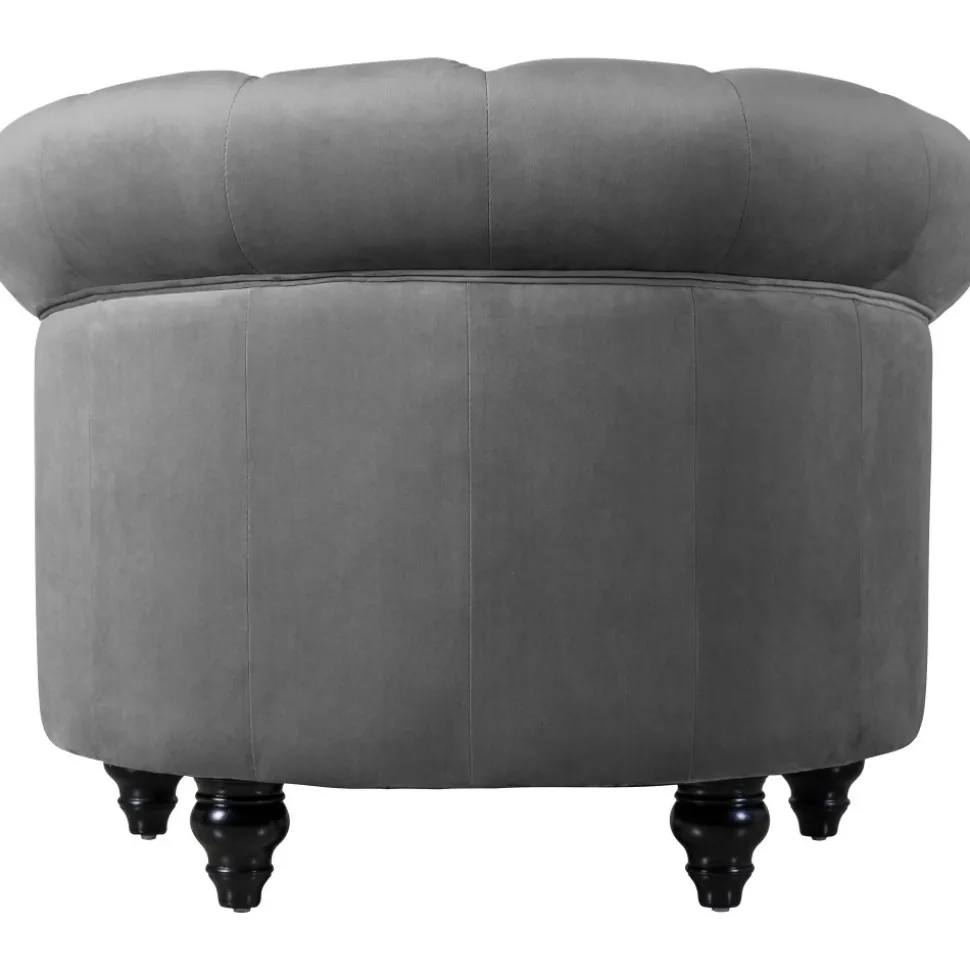 Fåtölj chesterfield grå sammet Royal + Fläckborttagare för möbler