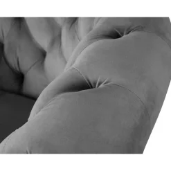 Fåtölj chesterfield grå sammet Royal