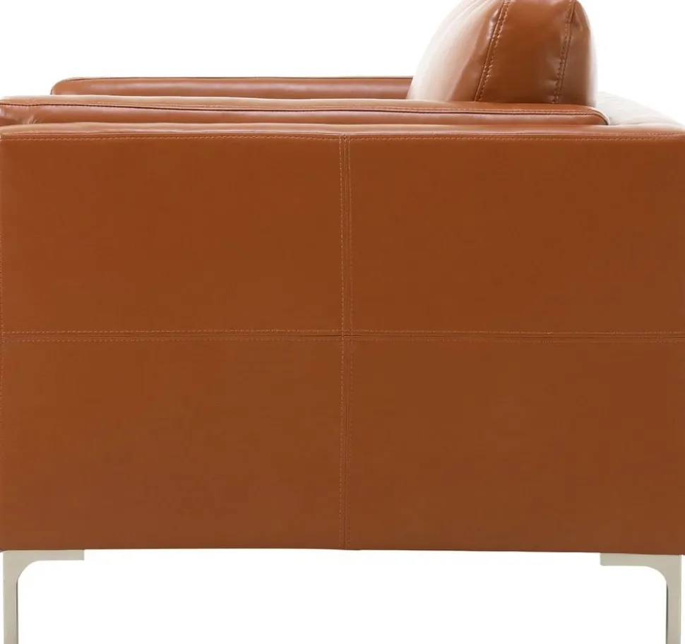 Fåtölj cognacs färgat konstläder - Cansas