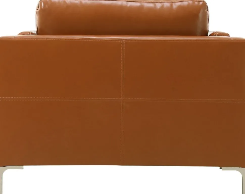 Fåtölj cognacs färgat konstläder - Cansas