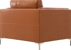 Fåtölj cognacs färgat konstläder - Cansas