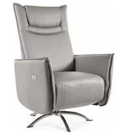 Fåtölj eldriven i grå PU