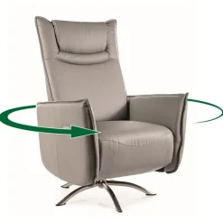 Fåtölj eldriven i grå PU