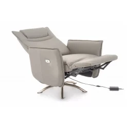 Fåtölj eldriven i grå PU