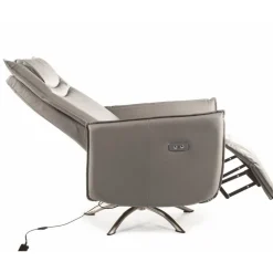 Fåtölj eldriven i grå PU