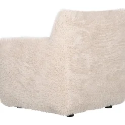 Fåtölj fluffig beige tygklädsel