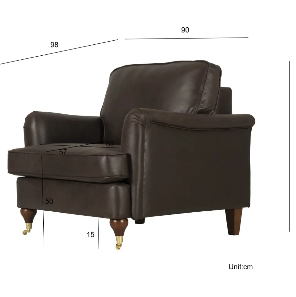 Fåtölj Howard brun klädsel - Watford + Textilrengöring för möbler