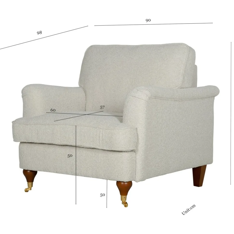 Fåtölj Howard i bouclé - Watford Deluxe + Textilrengöring för möbler