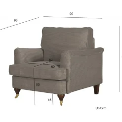 Fåtölj Howard i grått tyg + Textilrengöring för möbler