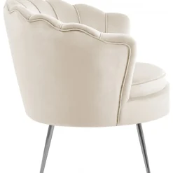 Fåtölj i beige sammet - Kingsley