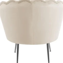 Fåtölj i beige sammet - Kingsley + Möbeltassar