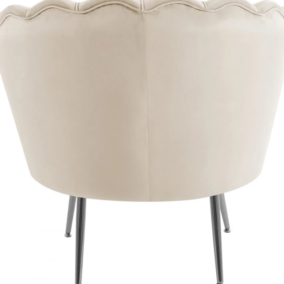 Fåtölj i beige sammet - Kingsley + Möbeltassar