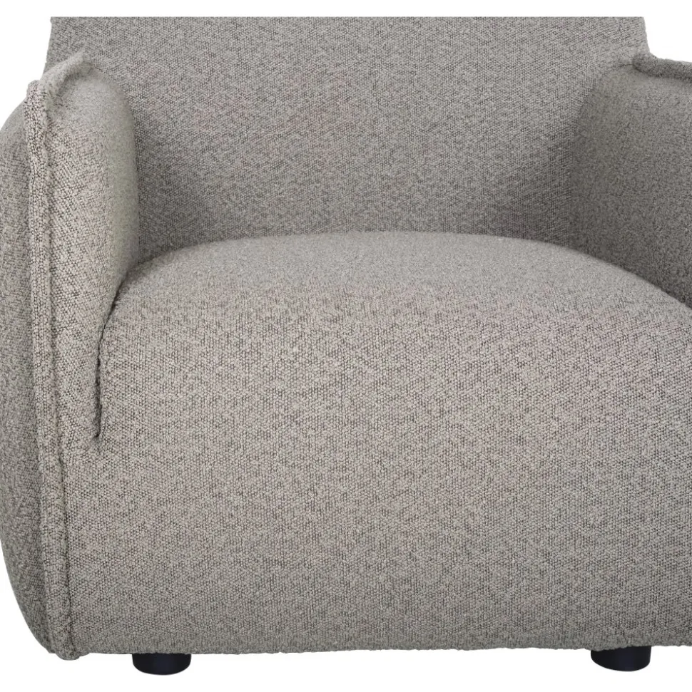 Fåtölj i bouclè - Mörkbeige