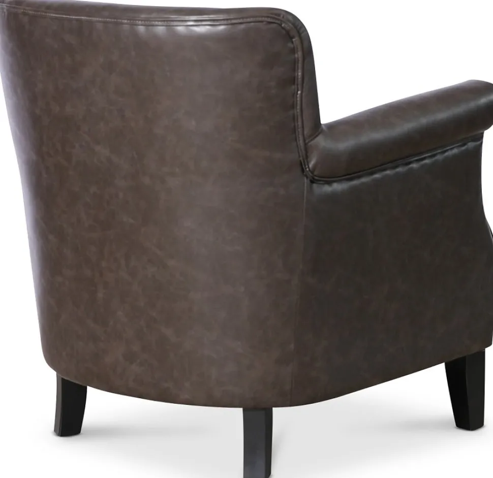 Fåtölj i grå vintage PU - Norberg + Fläckborttagare för möbler