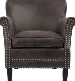 Fåtölj i grå vintage PU - Norberg + Fläckborttagare för möbler