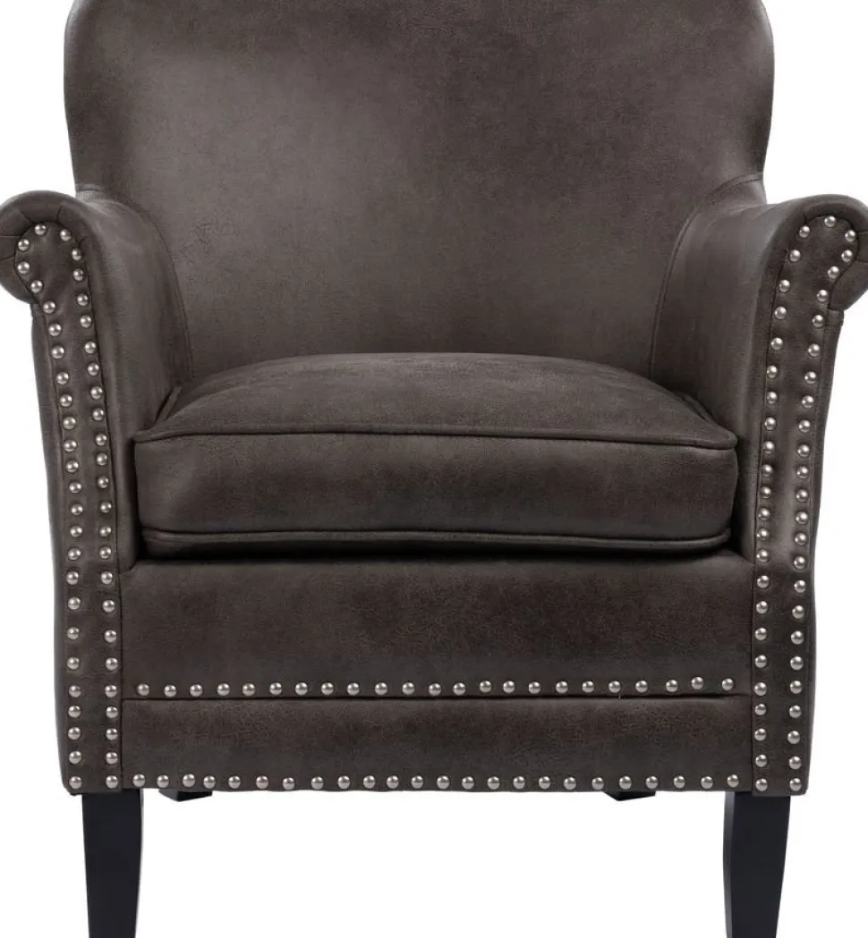 Fåtölj i grå vintage PU - Norberg