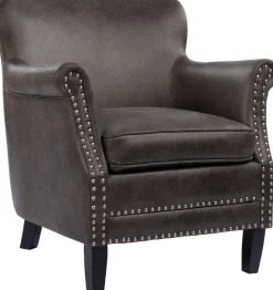 Fåtölj i grå vintage PU - Norberg