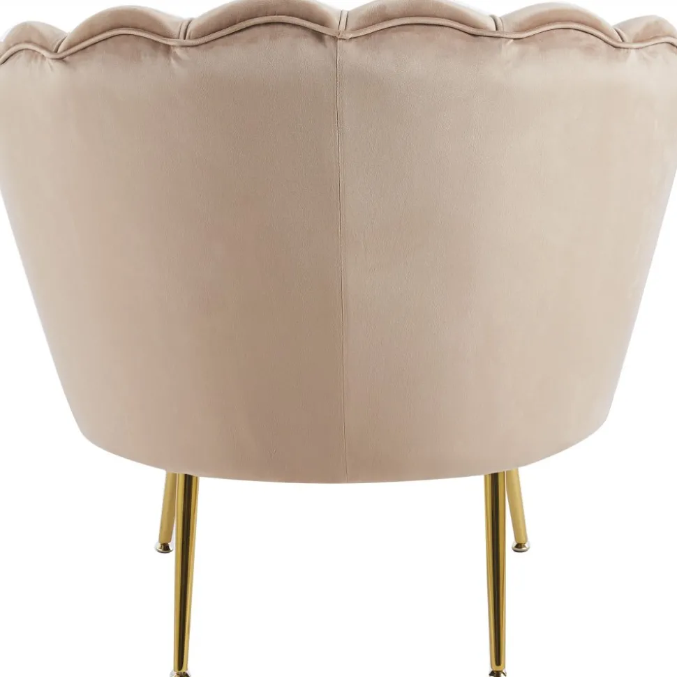 Fåtölj i mörk beige sammet/mässing - Kingsley + Möbeltassar