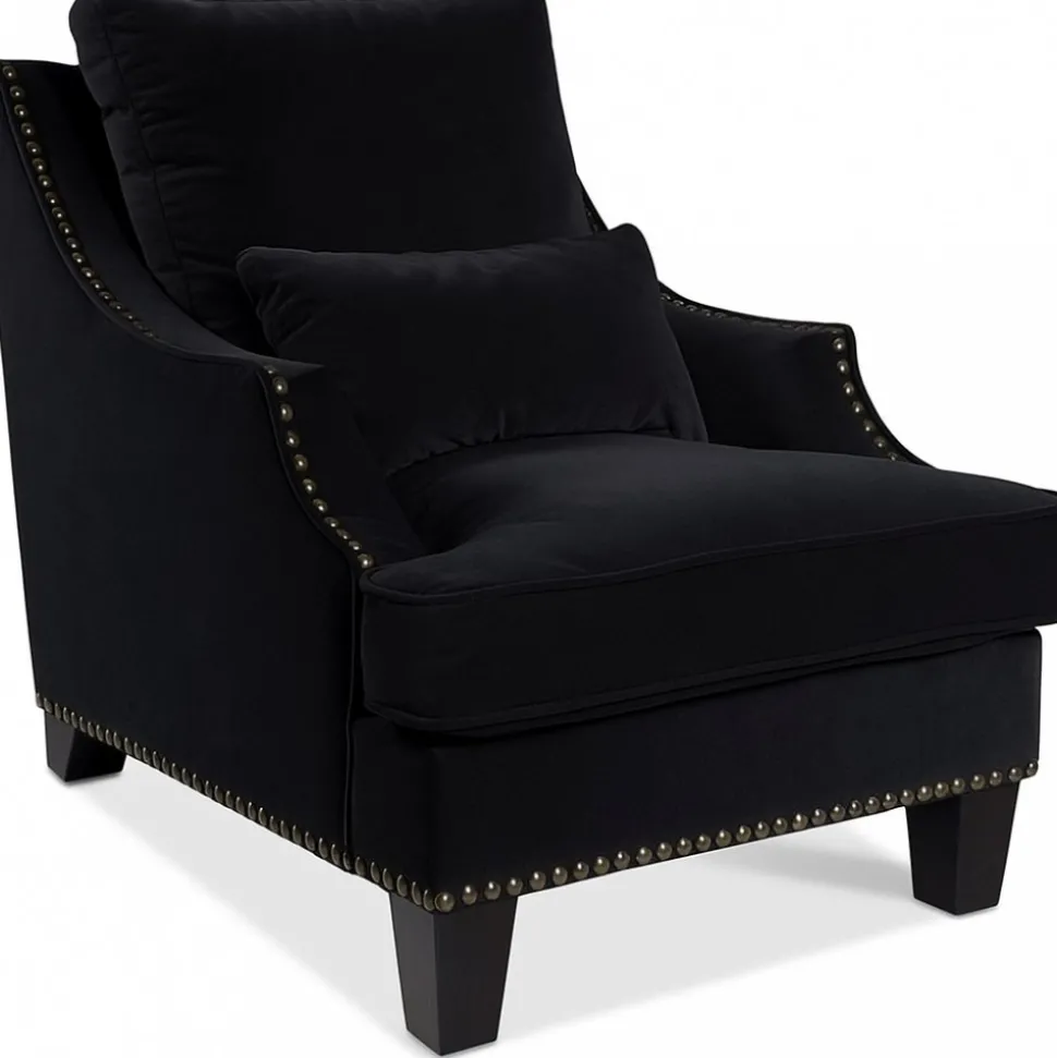 Fåtölj i svart sammet - Edward