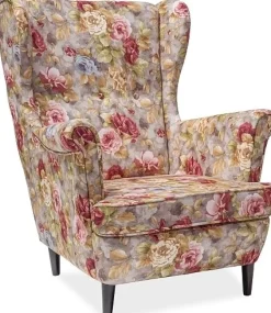 Fåtölj med blommigt tyg